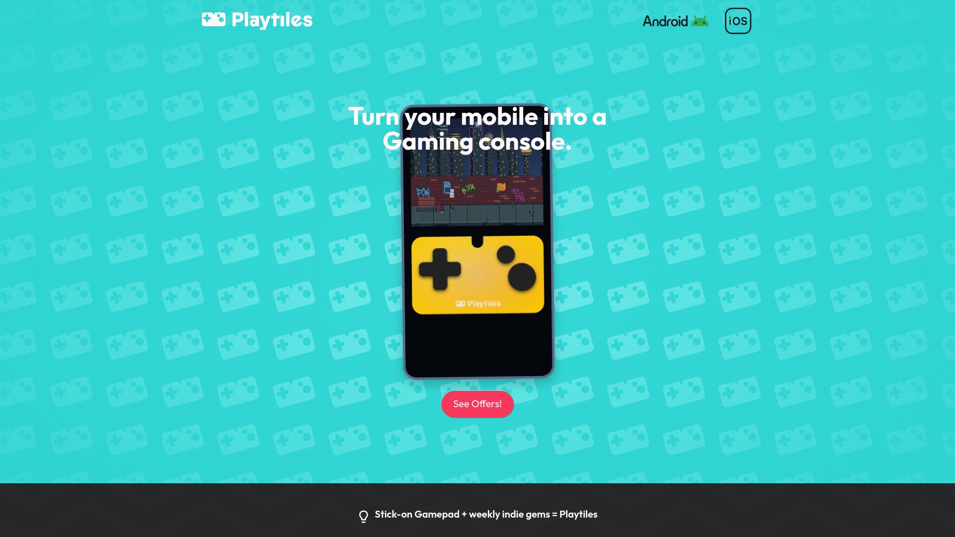 Screenshot of get.playtil.es: Playtiles: The Pocket-Sized Gaming Platform