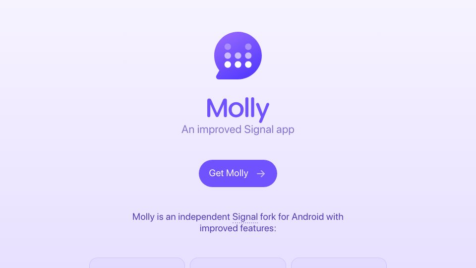 Screenshot of molly.im: Molly: An Improved Signal App