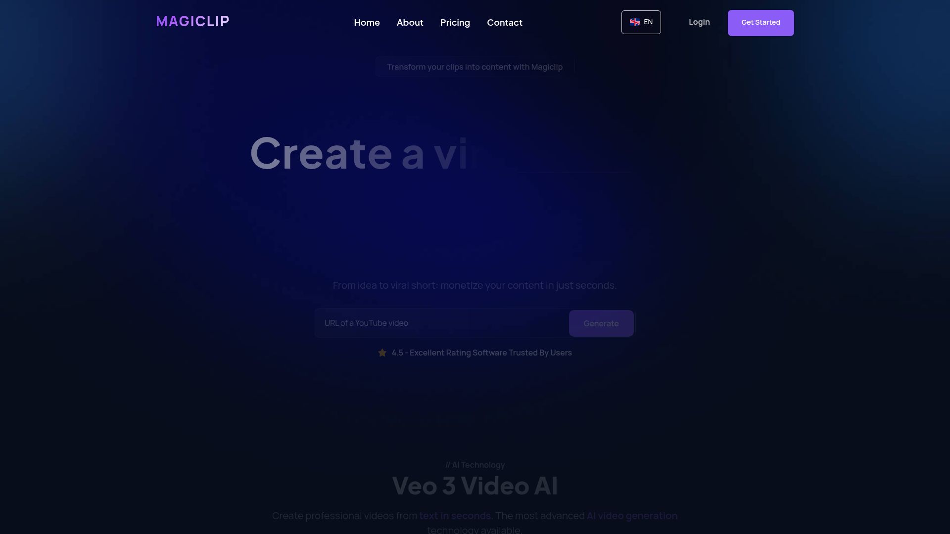 Screenshot of magiclip.io: Show HN: I built Magiclip – an all-in-one AI studio