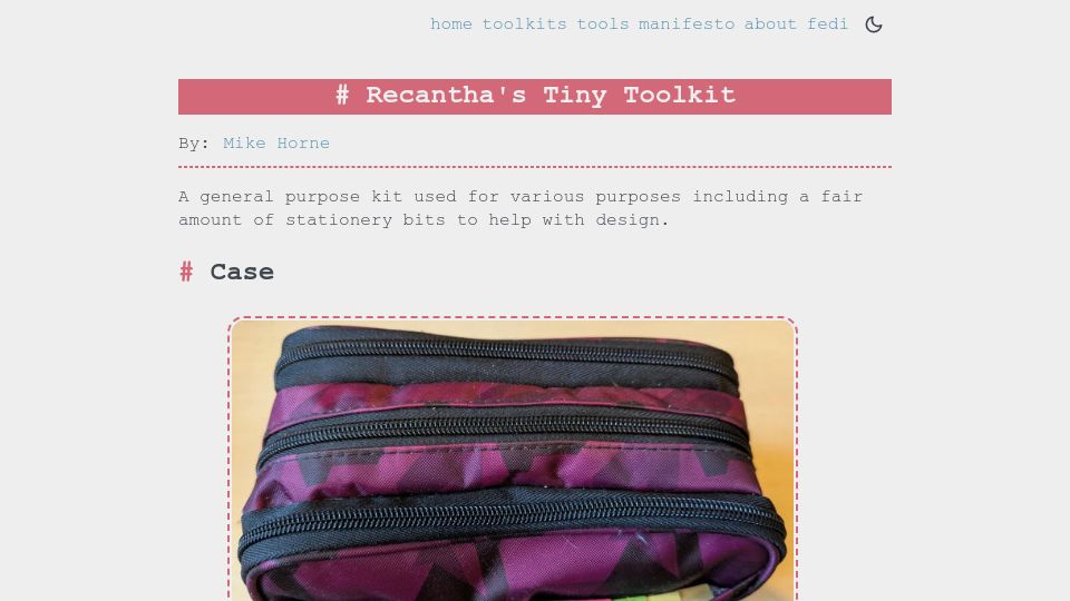 Screenshot of tinytoolk.it: Recantha's Tiny Toolkit