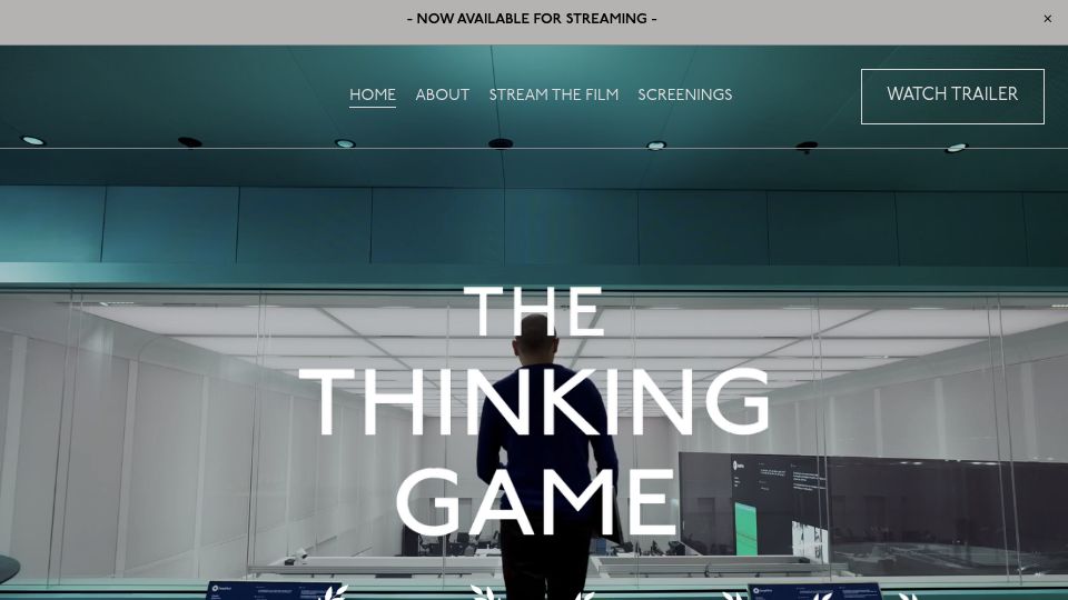 Screenshot of thinkinggamefilm.com: The Thinking Game Film – Google DeepMind documentary