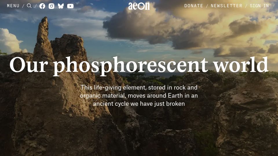 Screenshot of aeon.co: Our Phosphorescent World