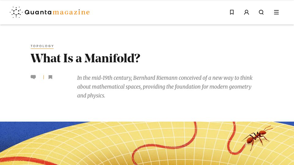 Screenshot of quantamagazine.org: What is a manifold?