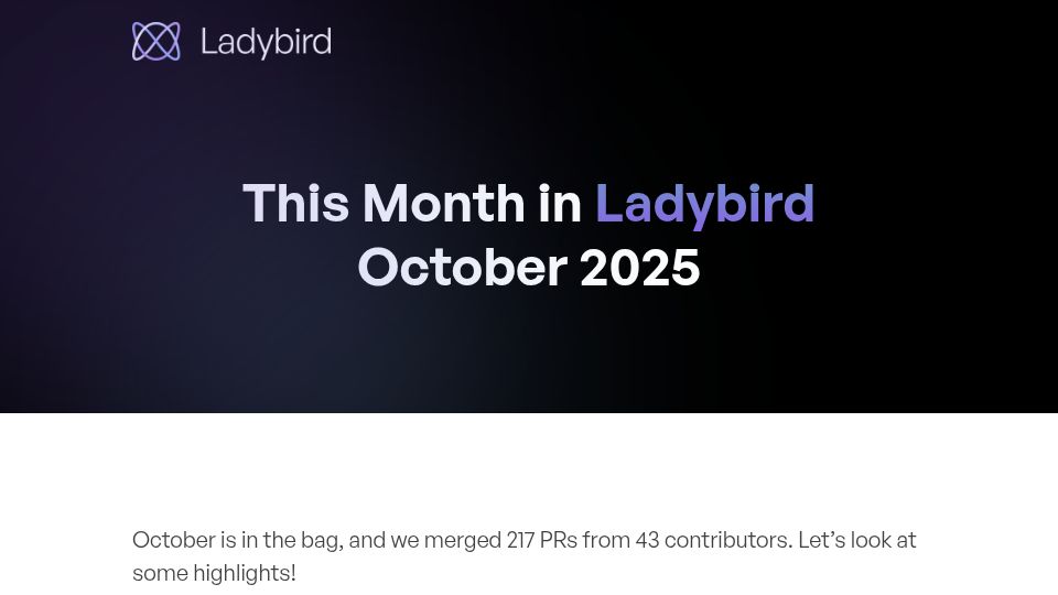 Screenshot of ladybird.org: This Month in Ladybird – October 2025