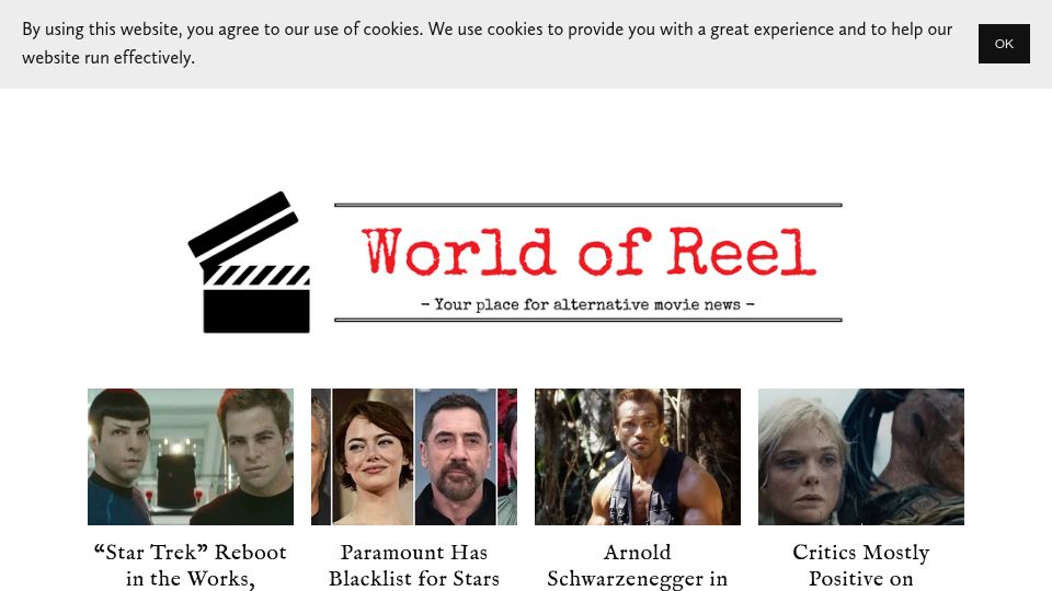 Screenshot of worldofreel.com: Paramount blacklists actors for pro-Palestinian activism