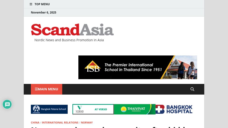 Screenshot of scandasia.com: Norway reviews cybersecurity after remote-access feature found in Chinese buses