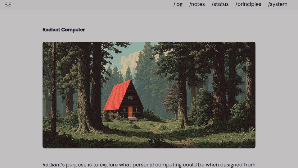 Screenshot of radiant.computer: Radiant Computer