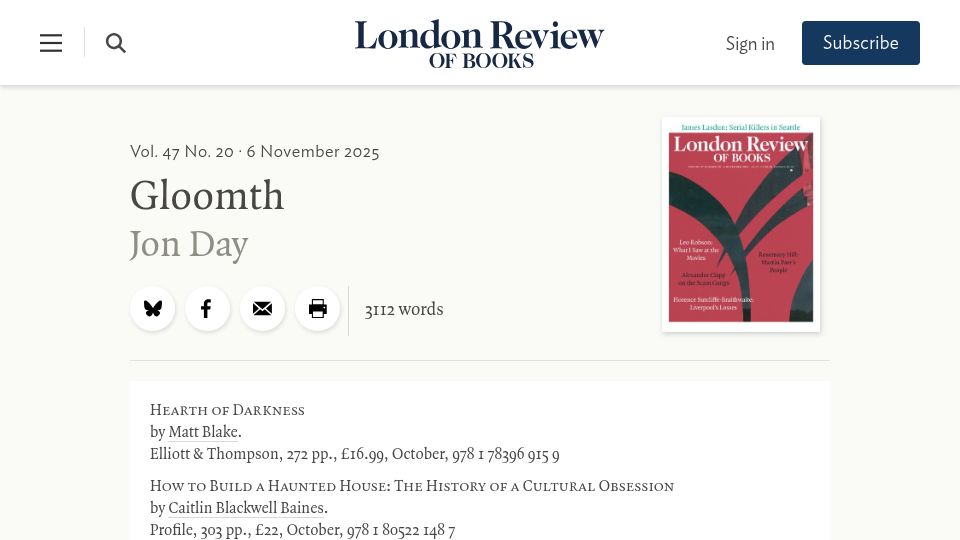 Screenshot of lrb.co.uk: Gloomth