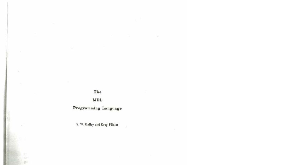 Screenshot of bitsavers.informatik.uni-stuttgart.de: The MDL ("Muddle") Programming Language (1979) [pdf]