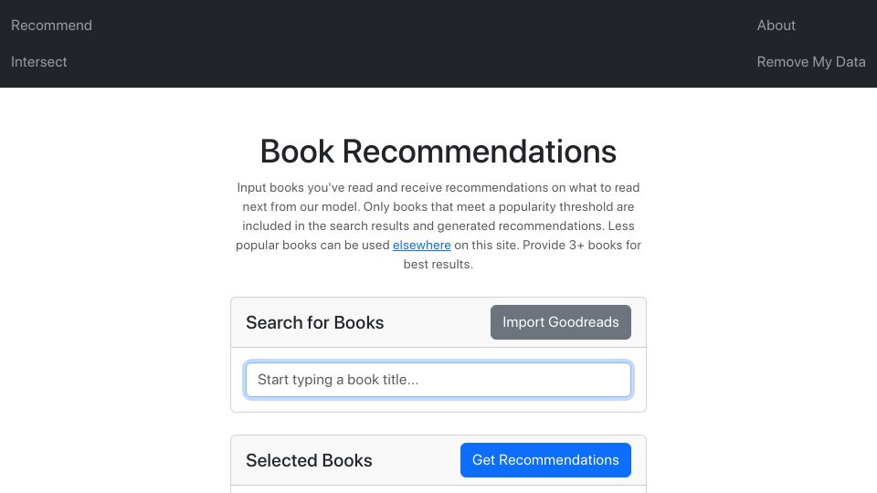 Screenshot of book.sv: Show HN: I scraped 3B Goodreads reviews to train a better recommendation model