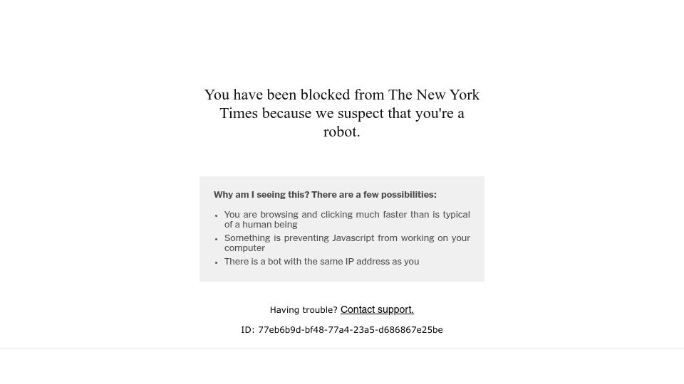 Screenshot of nytimes.com: A.I. and Social Media Contribute to 'Brain Rot'