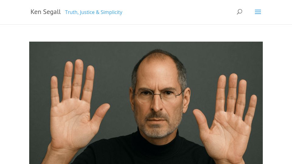 Screenshot of kensegall.com: Apple is crossing a Steve Jobs red line