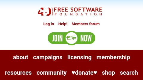 Screenshot of fsf.org: FSF40 Hackathon