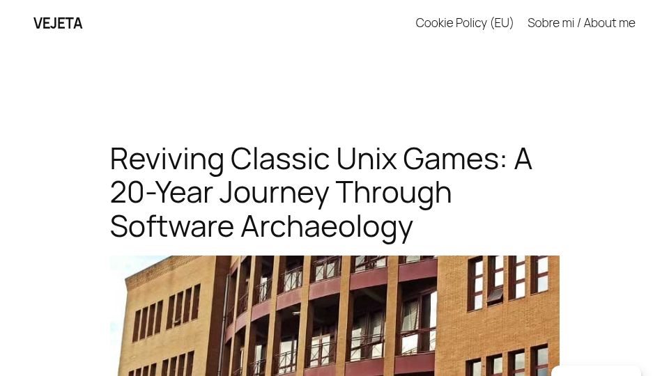 Screenshot of vejeta.com: Reviving Classic Unix Games: A 20-Year Journey Through Software Archaeology