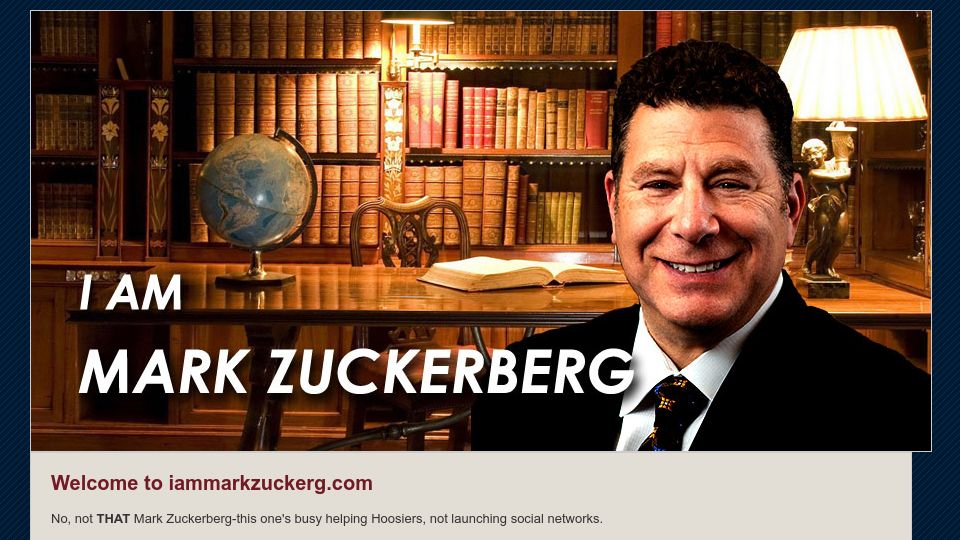 Screenshot of iammarkzuckerberg.com: I Am Mark Zuckerberg