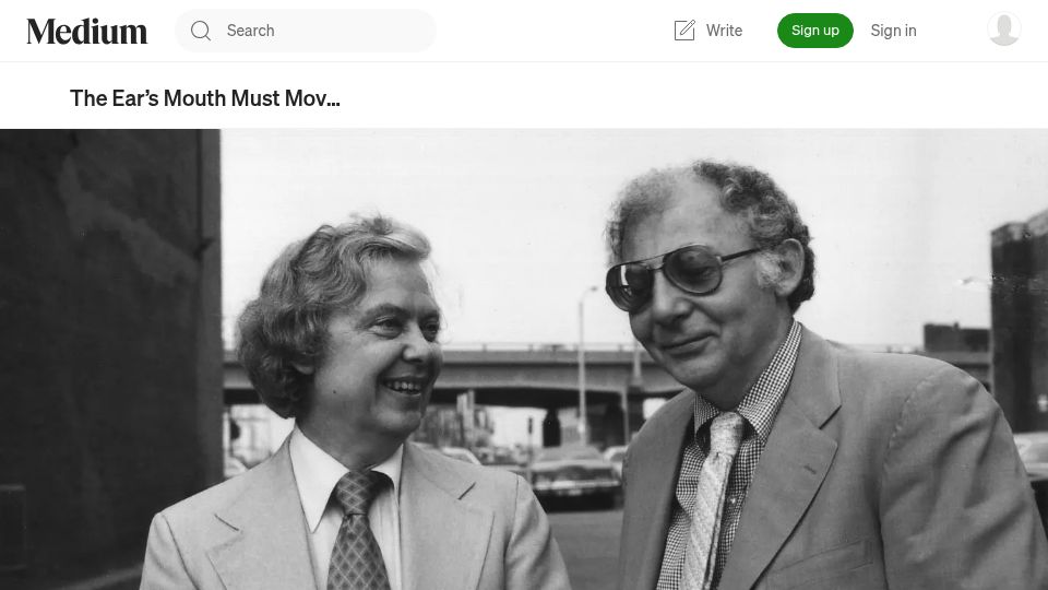 Screenshot of medium.com: William Gass and John Gardner: A Debate on Fiction (1979)