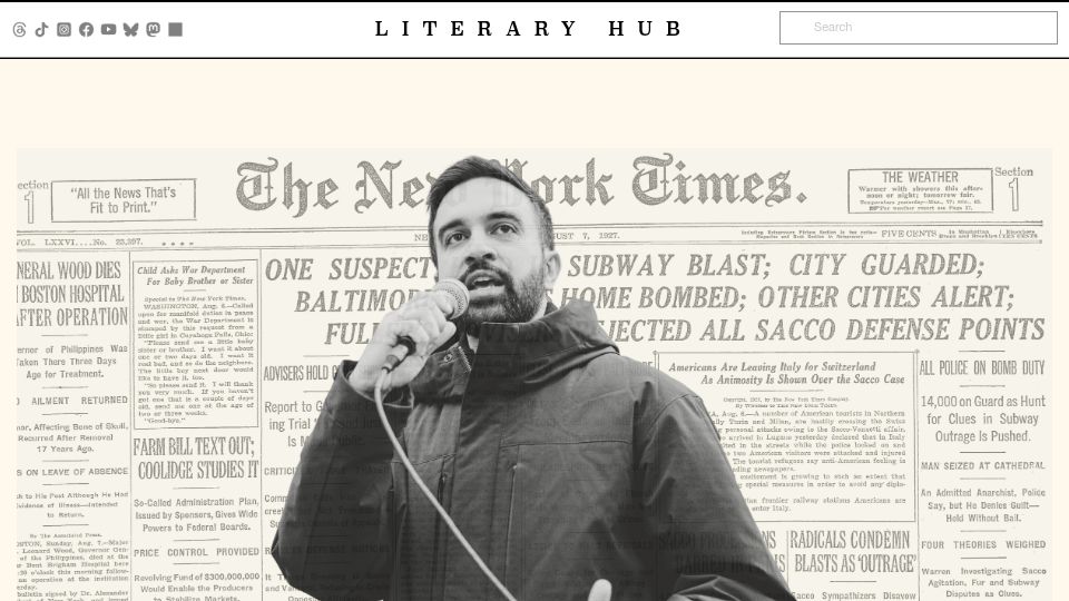 Screenshot of lithub.com: Maybe Don't Talk to the New York Times About Zohran Mamdani