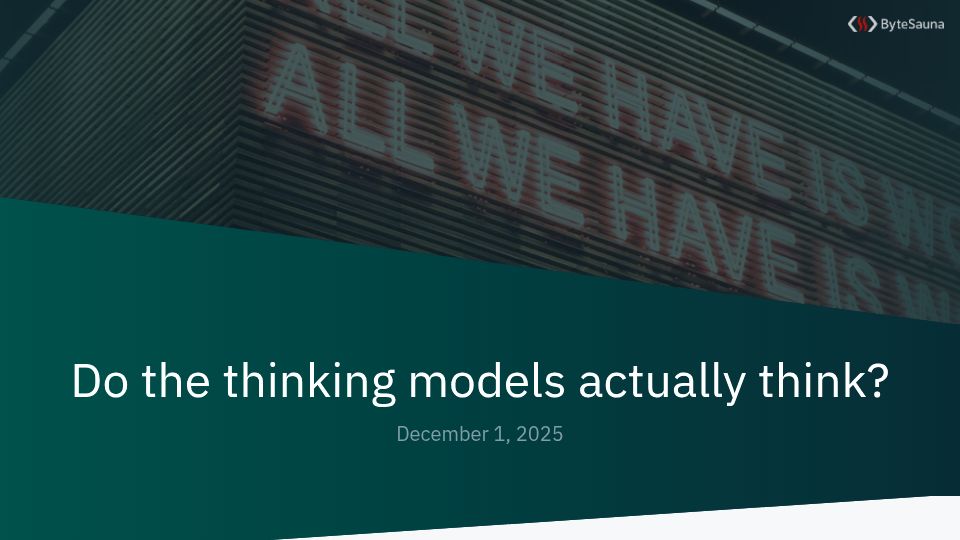 Screenshot of bytesauna.com: Do the thinking models think?