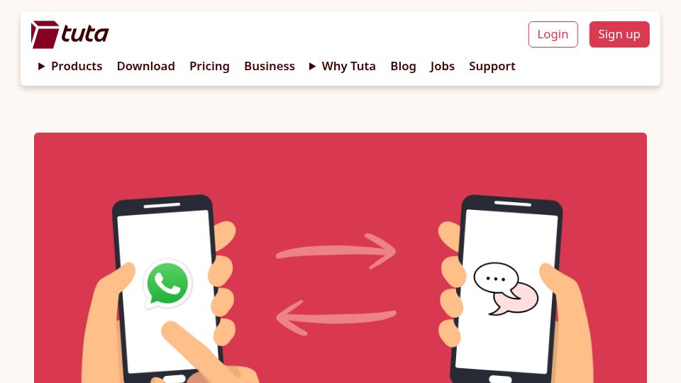 Screenshot of tuta.com: WhatsApp will become interoperable with other messaging apps