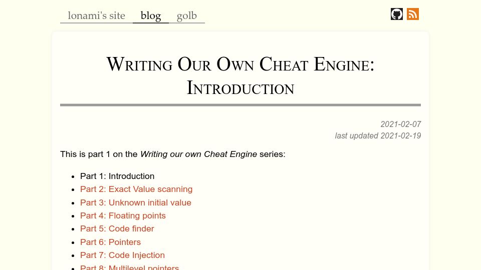 Screenshot of lonami.dev: Writing our own Cheat Engine in Rust