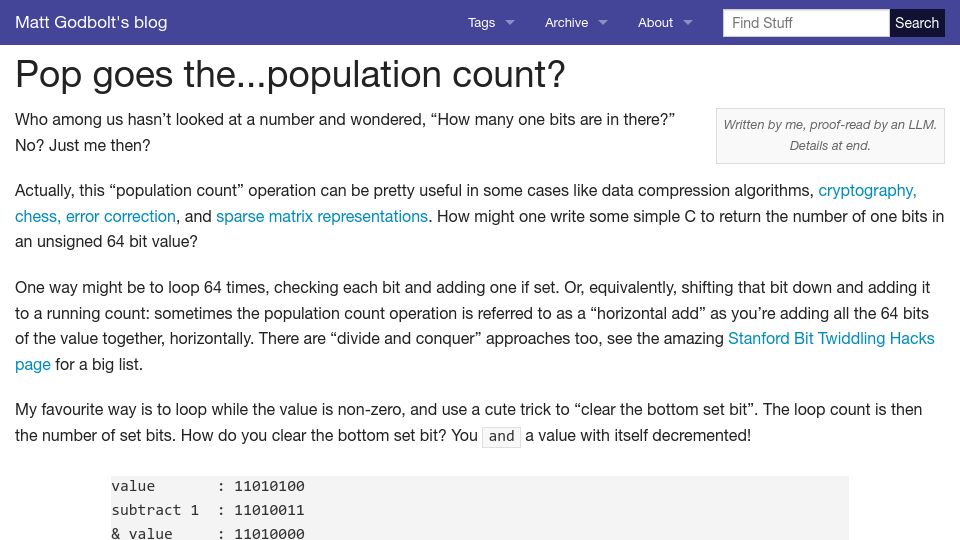 Screenshot of xania.org: Pop Goes the Population Count?