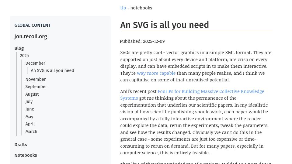 Screenshot of jon.recoil.org: An SVG is all you need