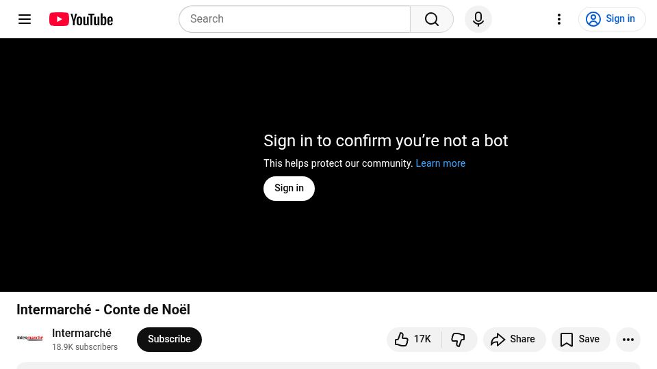 Screenshot of youtube.com: French supermarket's Christmas advert is worldwide hit (without AI) [video]