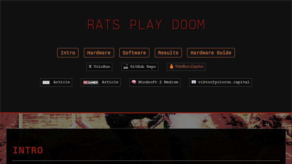 Screenshot of ratsplaydoom.com: Rats Play DOOM