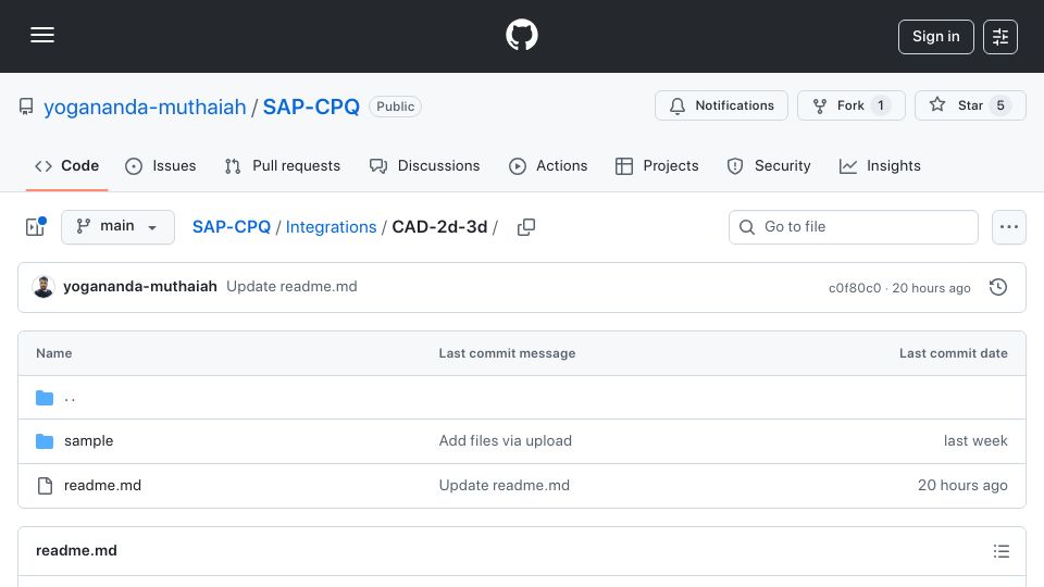 Screenshot of github.com: Bookmark for CAD/2d/3D Useful links