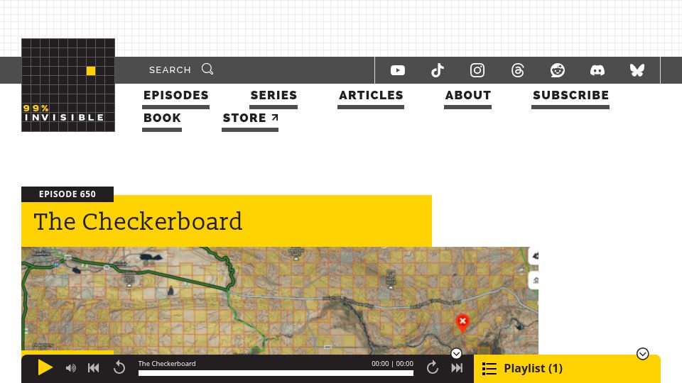 Screenshot of 99percentinvisible.org: The Checkerboard