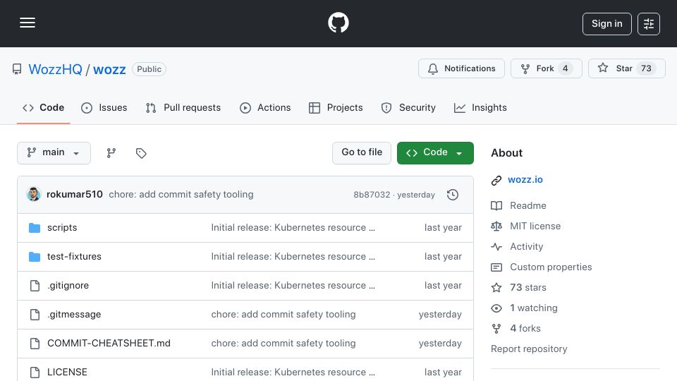 Screenshot of github.com: Show HN: I audited 500 K8s pods. Java wastes ~48% RAM, Go ~18%