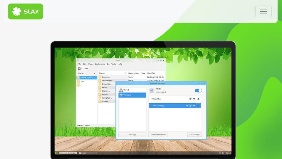 Screenshot of slax.org: Slax: Live Pocket Linux