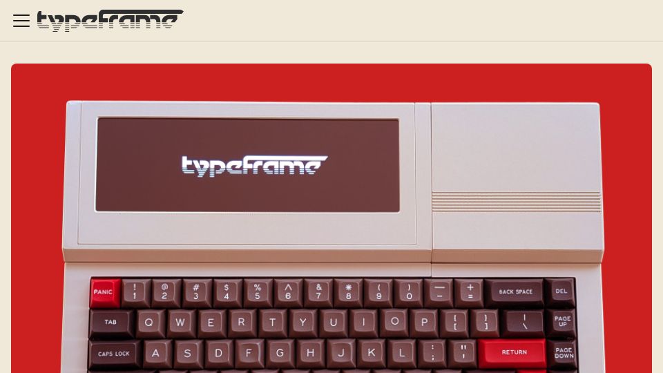 Screenshot of typeframe.net: The Typeframe PX-88 Portable Computing System