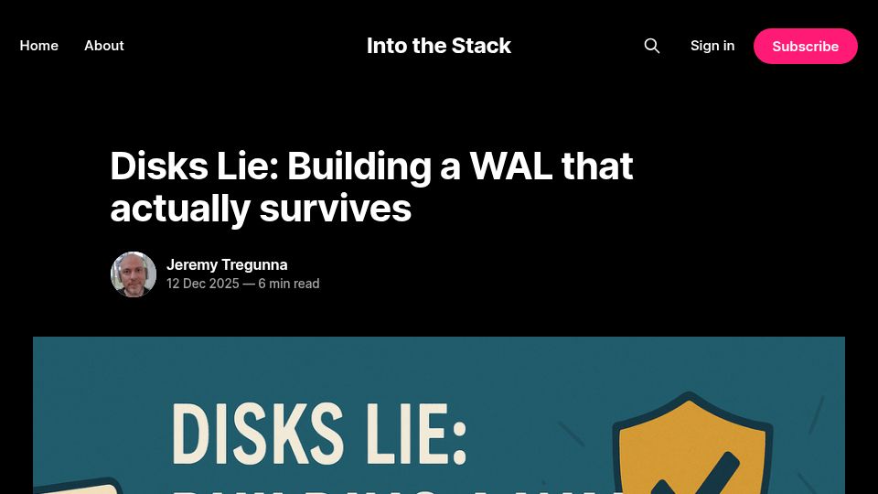 Screenshot of blog.canoozie.net: Disks Lie: Building a WAL that actually survives