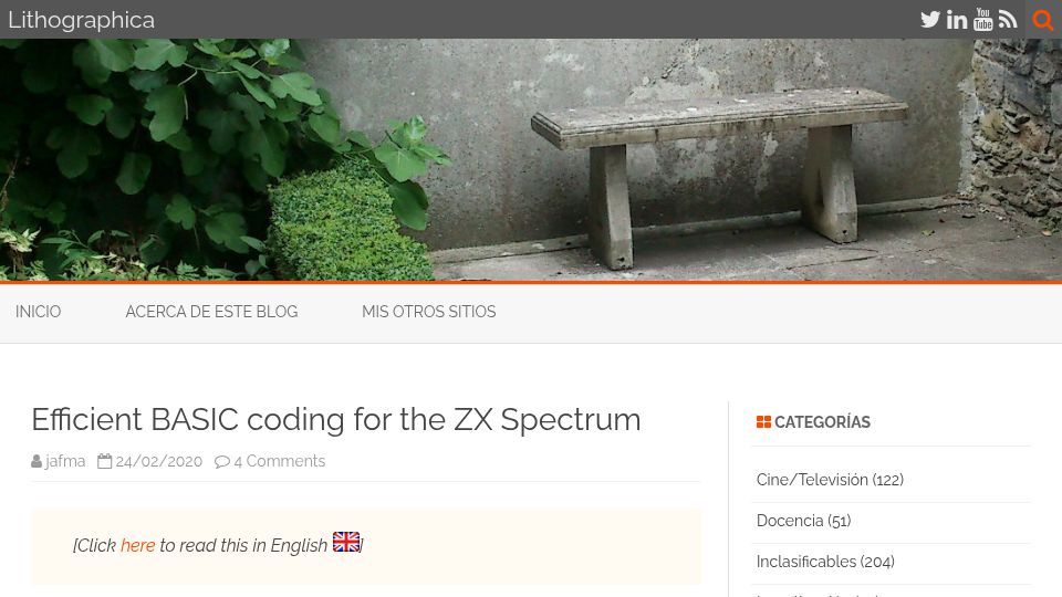 Screenshot of blog.jafma.net: Efficient Basic Coding for the ZX Spectrum (2020)