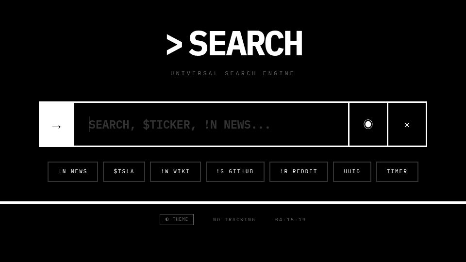 Screenshot of k8o5.github.io: 1 html search engine