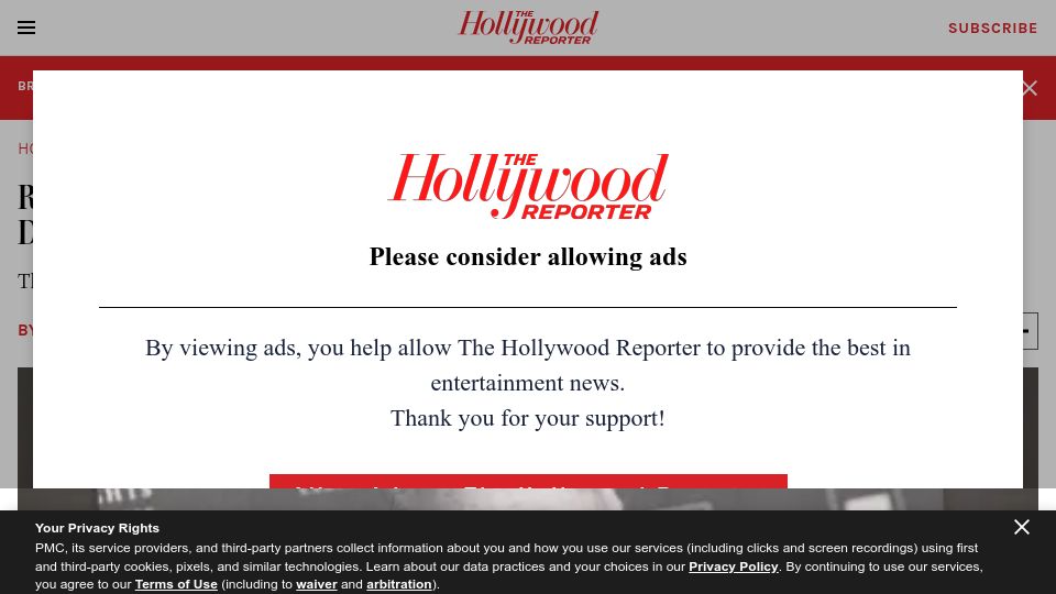 Screenshot of hollywoodreporter.com: Rob Reiner has died