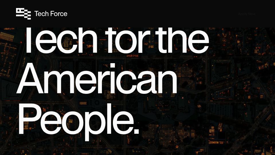 Screenshot of techforce.gov: US Tech Force