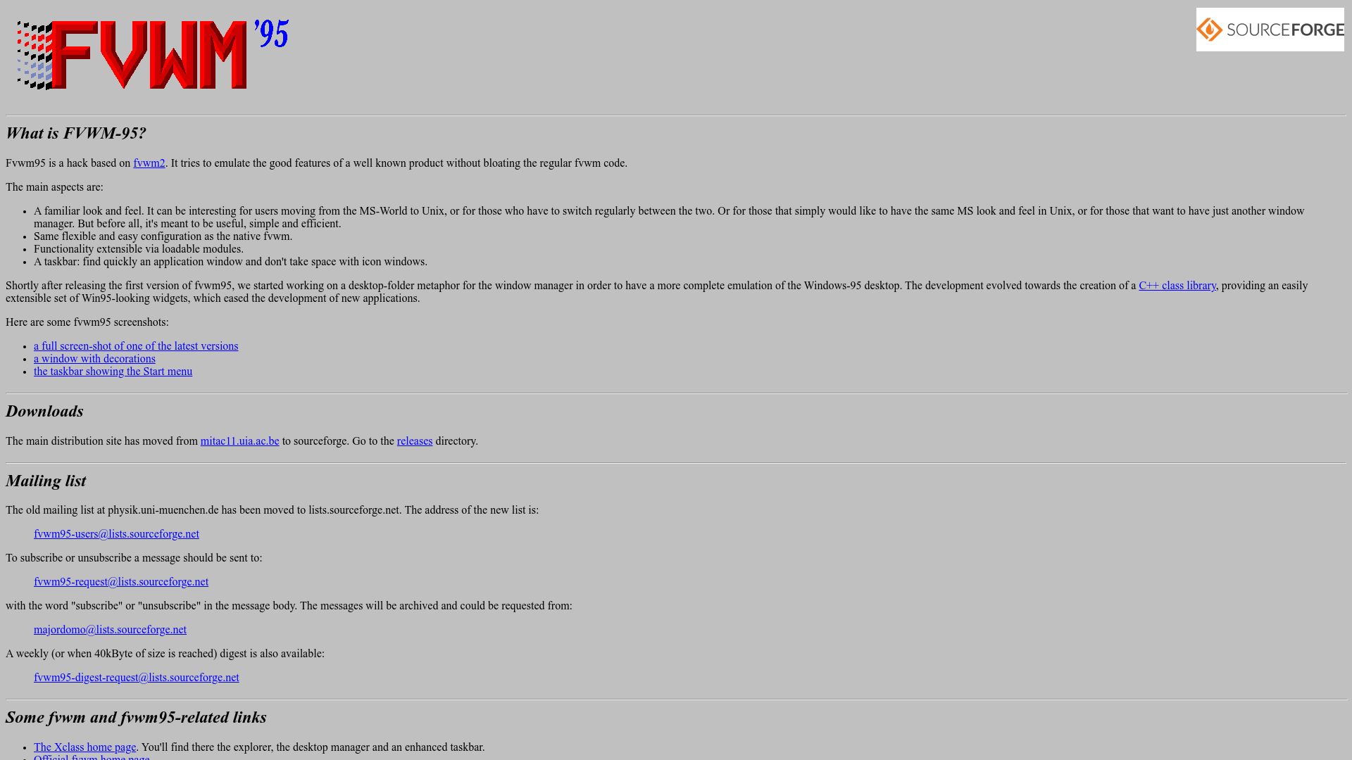 Screenshot of fvwm95.sourceforge.net: FVWM-95 (2001)