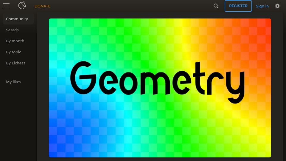 Screenshot of lichess.org: How geometry is fundamental for chess