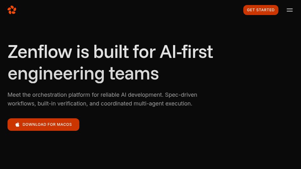 Screenshot of zencoder.ai: Show HN: Zenflow – orchestrate coding agents without "you're right" loops