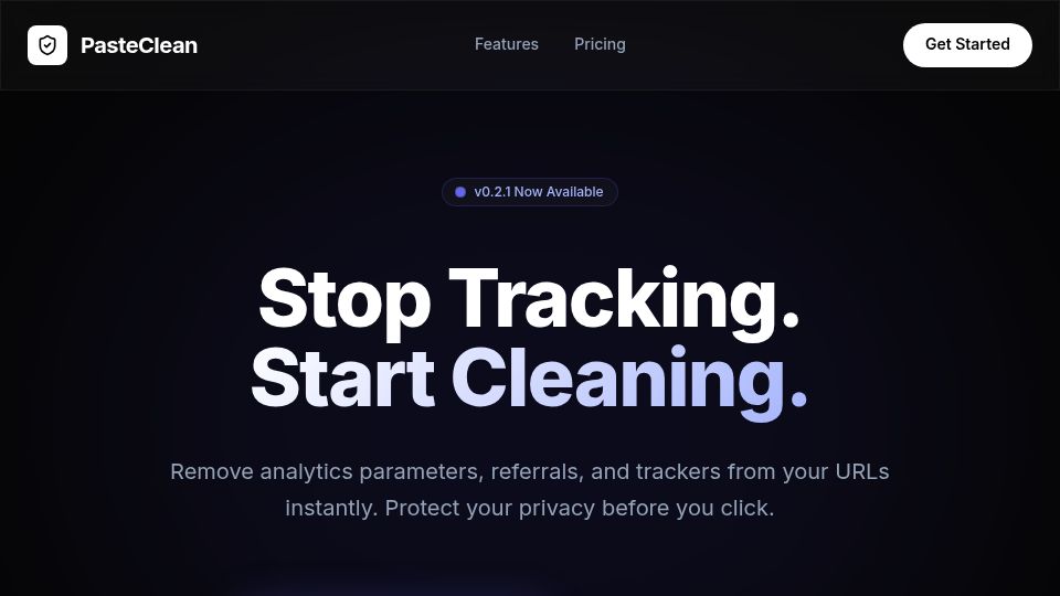 Screenshot of iixotic.github.io: Show HN: PasteClean – Desktop app to strip tracking parameters from clipboard