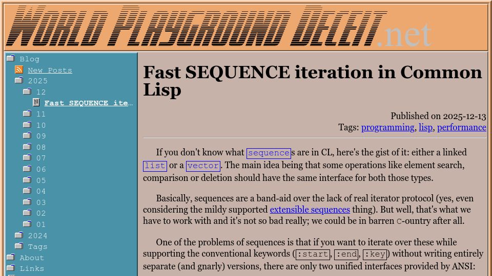 Screenshot of world-playground-deceit.net: Fast SEQUENCE iteration in Common Lisp