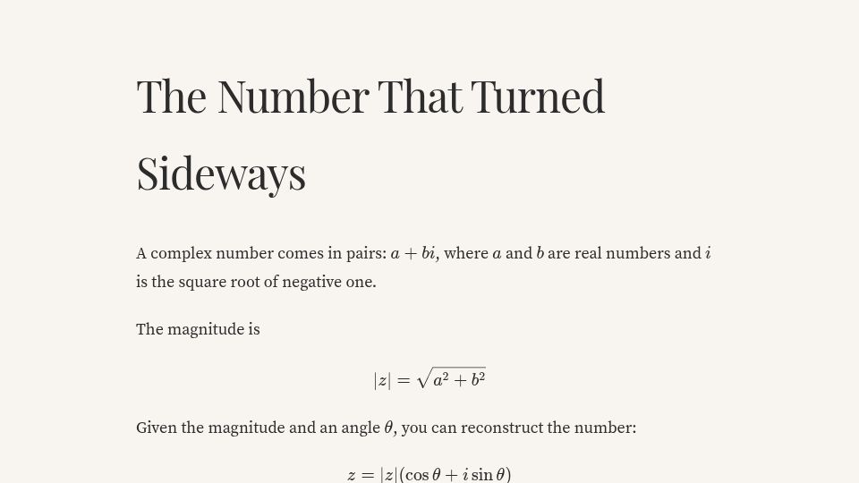 Screenshot of zuriby.github.io: The Number That Turned Sideways