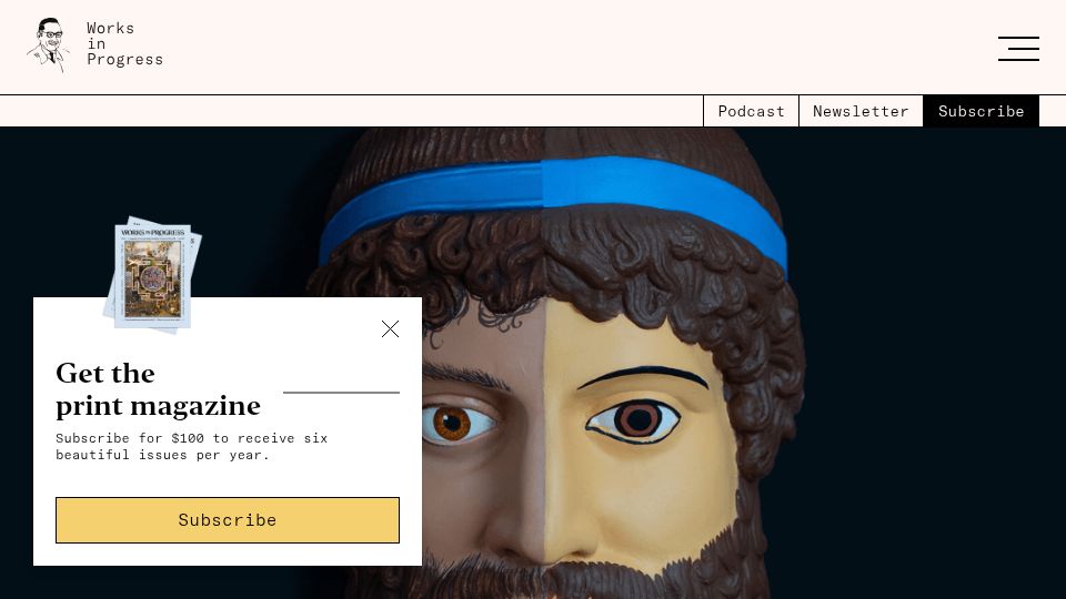 Screenshot of worksinprogress.co: Classical statues were not painted horribly