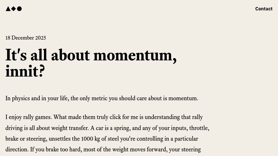 Screenshot of combo.cc: It's all about momentum