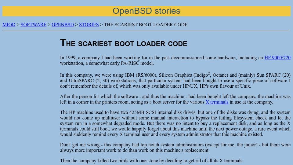 Screenshot of miod.online.fr: The scariest boot loader code