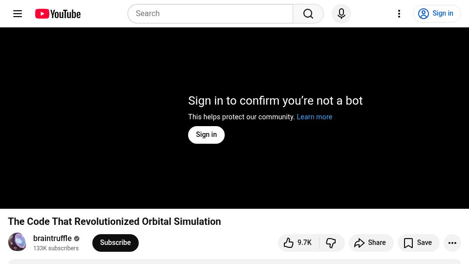 Screenshot of youtube.com: The Code That Revolutionized Orbital Simulation [video]