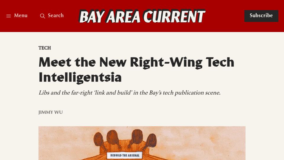Screenshot of bayareacurrent.com: The New Right-Wing Tech Intelligentsia