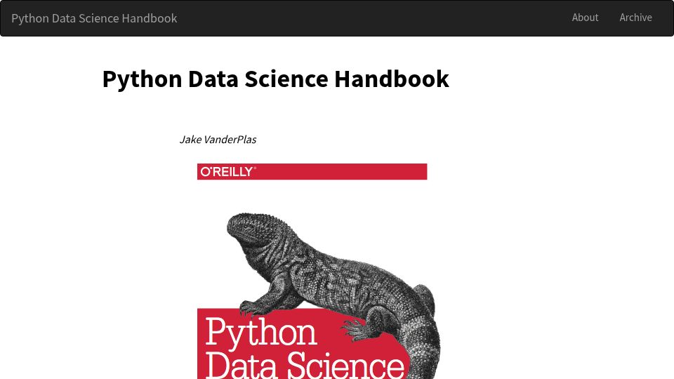 Screenshot of jakevdp.github.io: Python Data Science Handbook